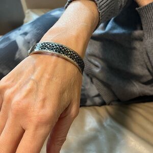 Coach silver-tone C bangle bracelet
